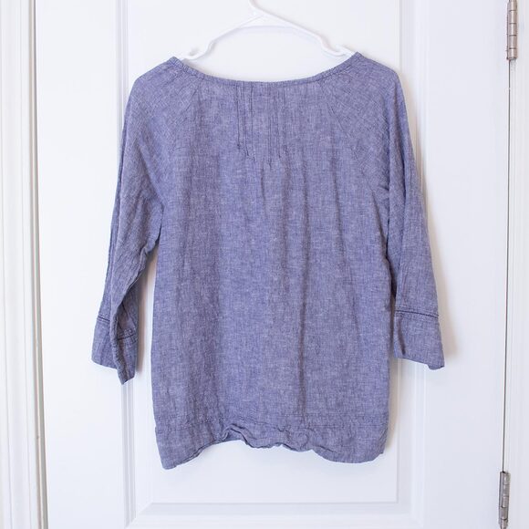 Boho VTG Linen Shirt Rugged Stitch Oversized Top C&B Lagenlook S | Soft Summer - Picture 2 of 8